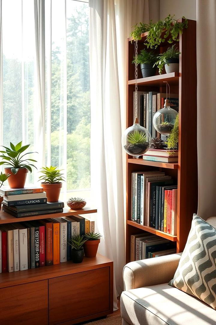 Nature Inspired Greenery - 30 Bookshelf Decor Ideas