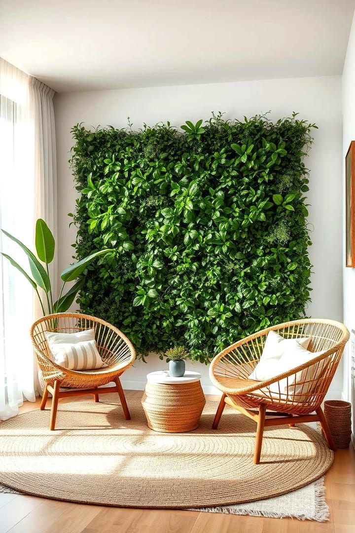 Nature Inspired Greenery Wall - 30 Living Room Accent Wall Ideas