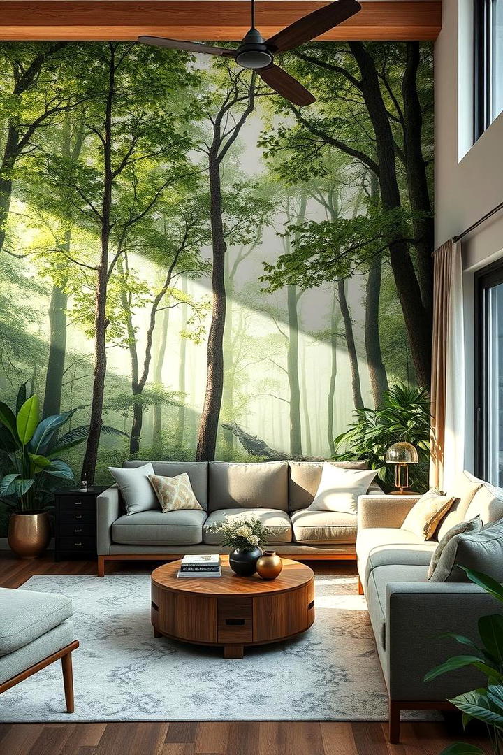 Nature Inspired Scenes - 21 Living Room Wallpaper Ideas