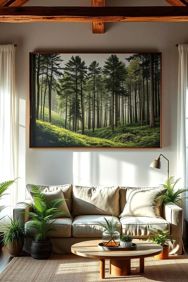 Nature Inspired Wall Art - 21 Rustic Living Room Ideas