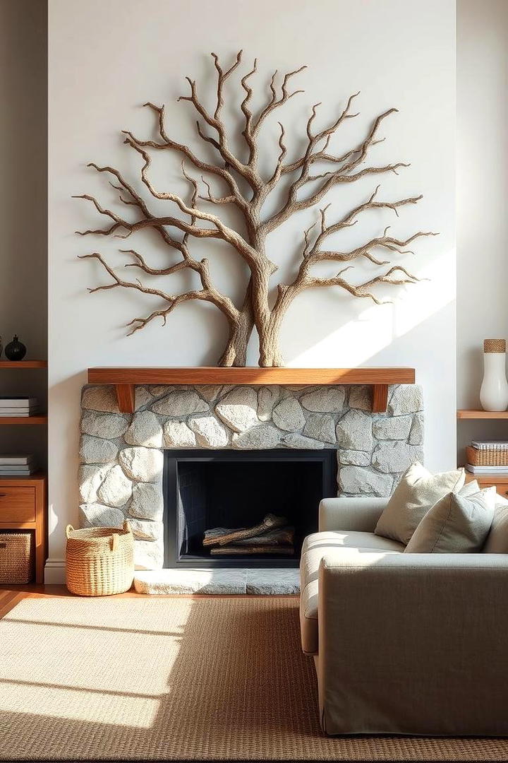 Nature Inspired Wood Art - 30 living room wall decor ideas