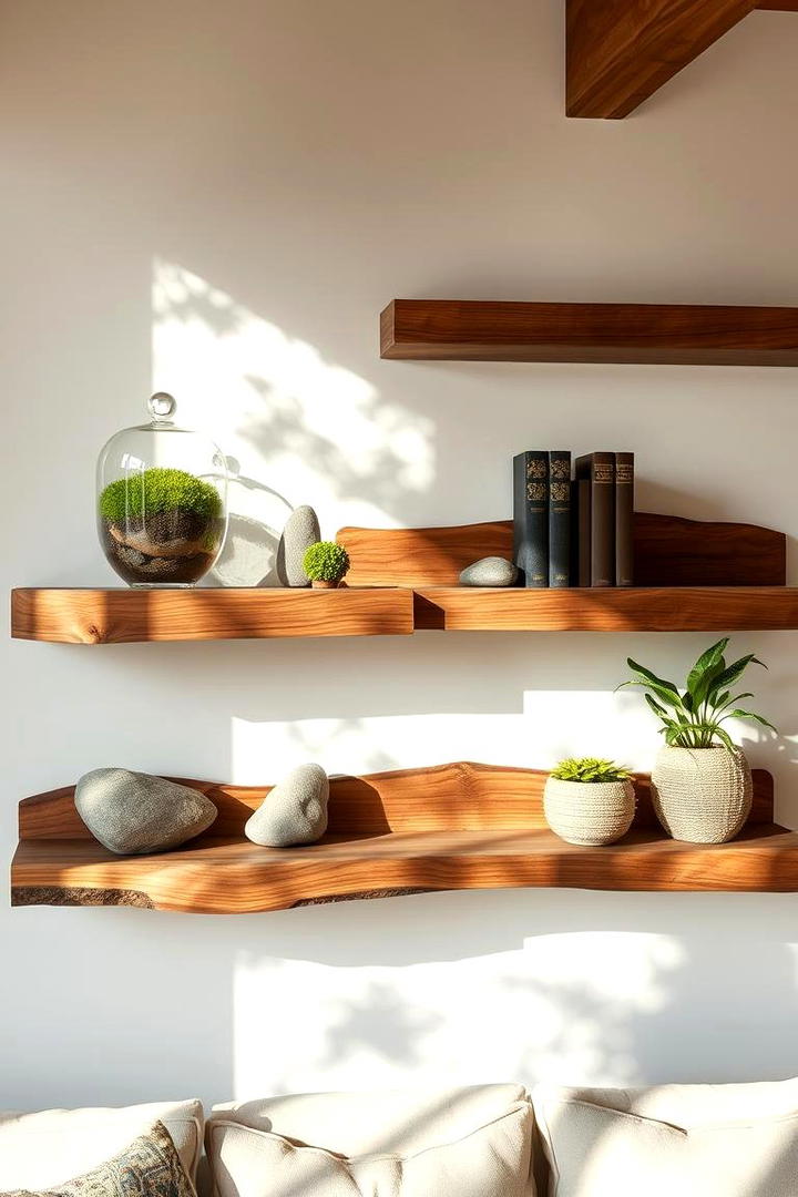 Nature Inspired Wooden Shelves - 21 Shelf Decor Ideas