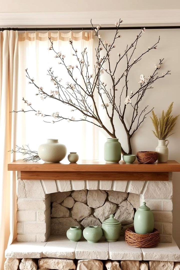 Natures Spring Palette - 30 Spring Mantel Decor Ideas