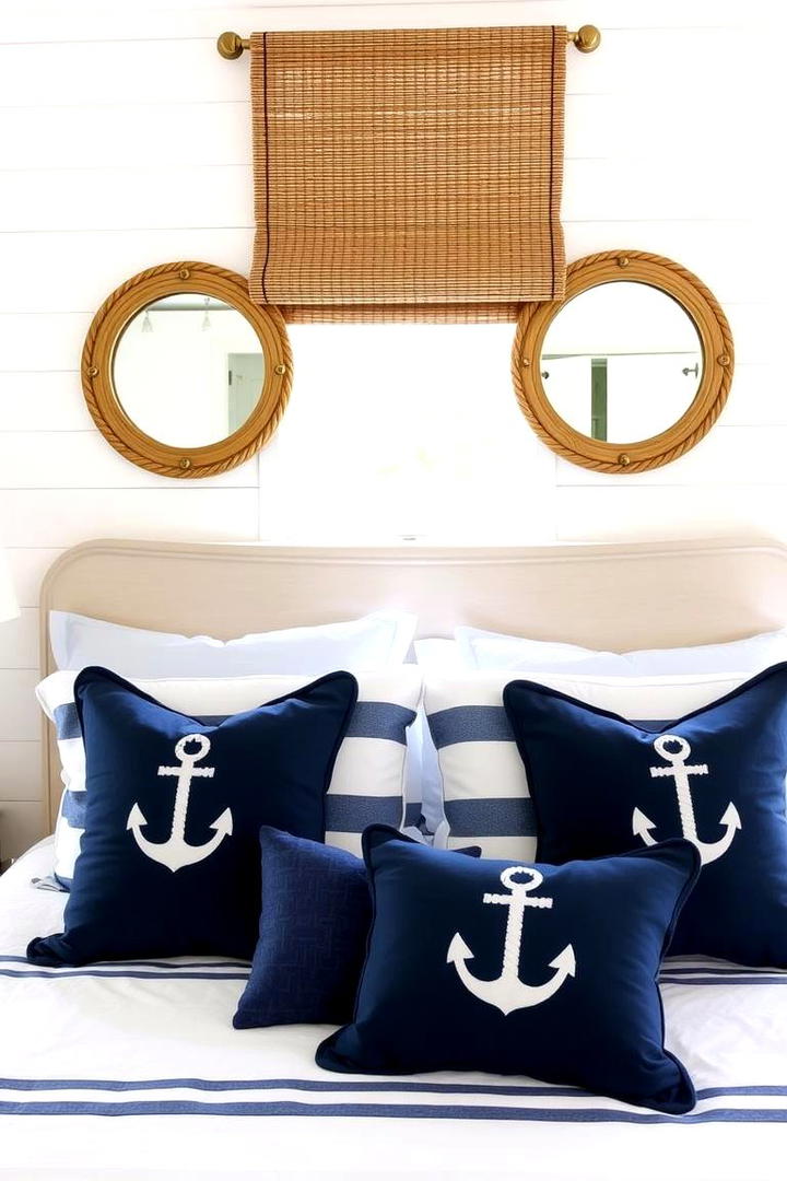 Nautical Accent Details - 21 Coastal Bedroom Ideas