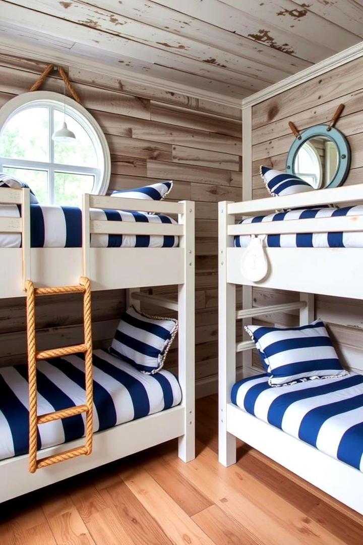 Nautical Inspired Bunk Room - 30 bunk room ideas