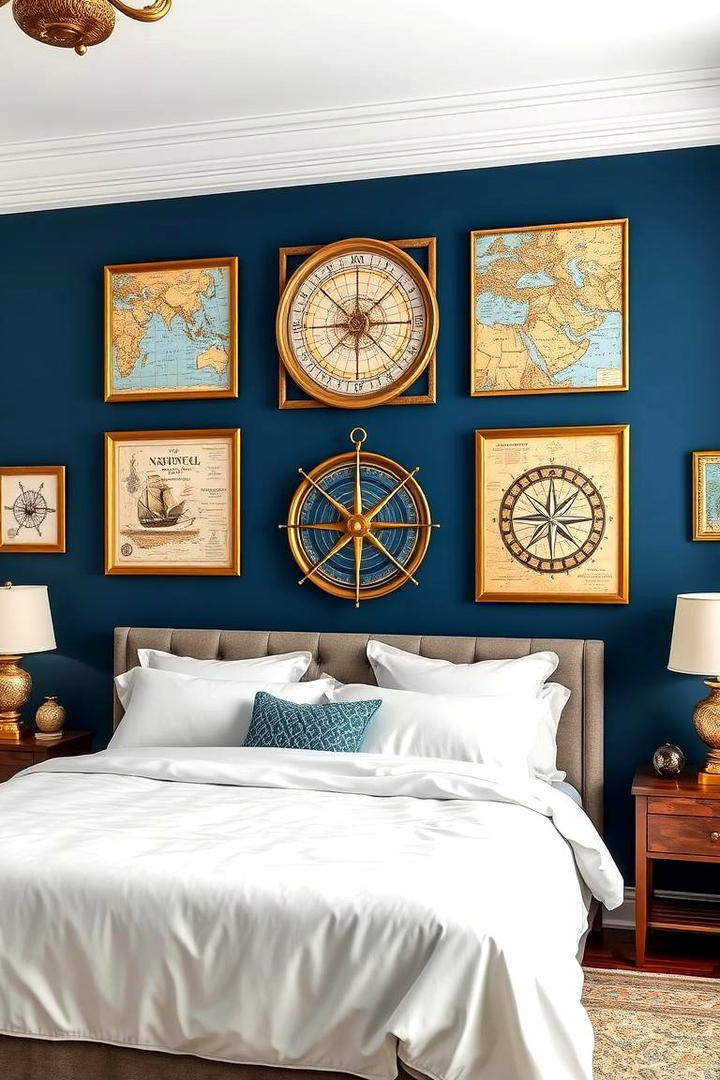 Nautical Navigation Wall Art - 21 Beach Themed Bedroom Ideas