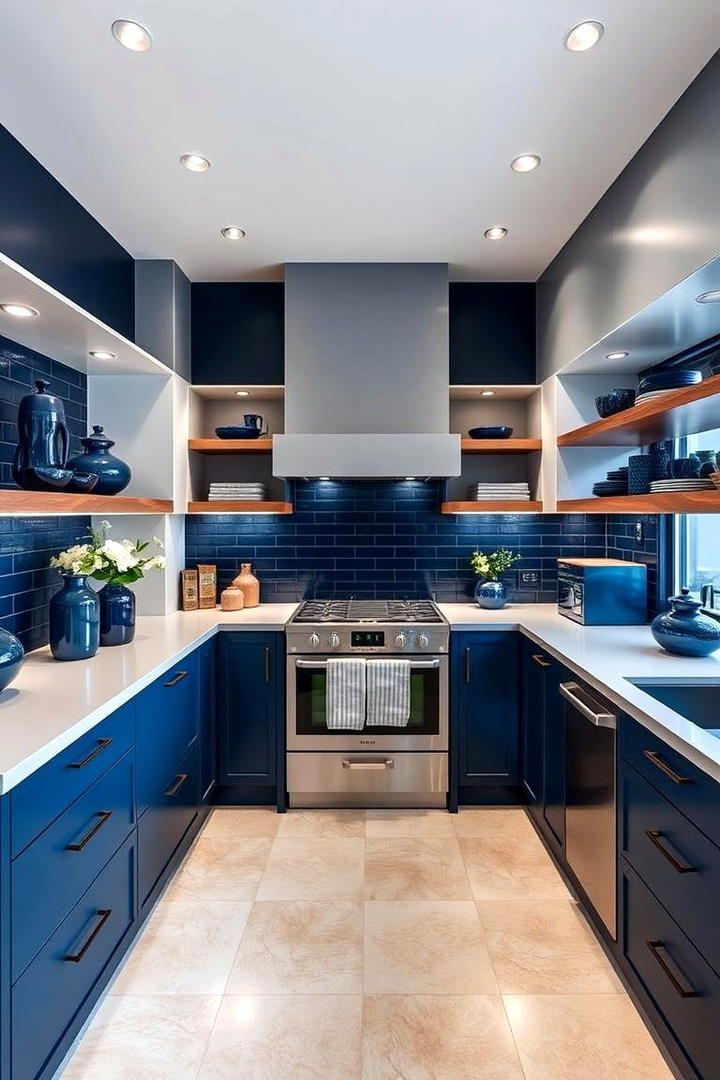 Navy Blue Accents - 21 Blue Kitchen Ideas