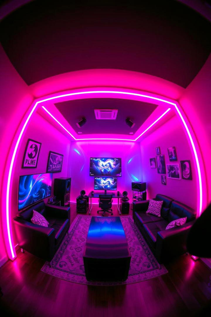 Neon Infused Pink Gaming Setup - 30 Pink Gaming Setup Ideas