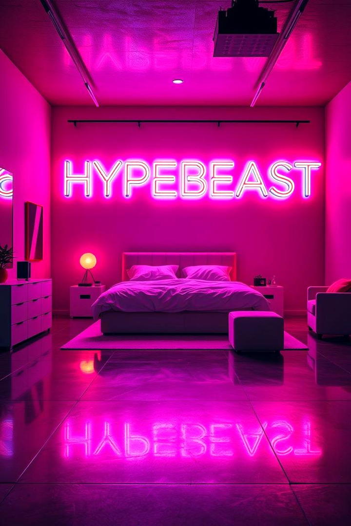 Neon Sign Accents - 30 Hypebeast Room Decor Ideas