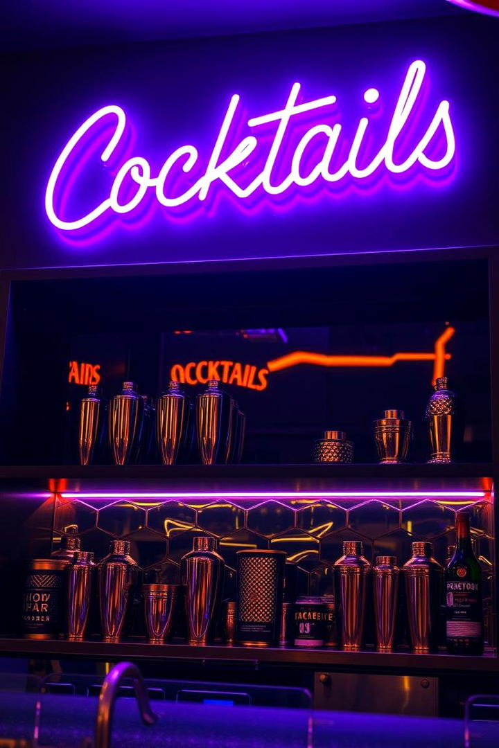 Neon Sign Bar - 30 Home Bar Ideas On A Budget