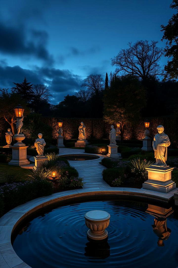 Nighttime Illumination Garden - 30 Greek Garden Ideas