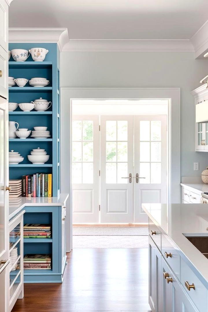 Open Blue Shelving Statements - 21 Blue Kitchen Ideas