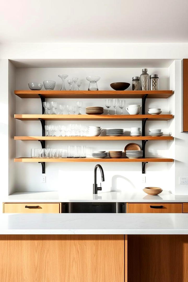 Open Shelving Bar - 30 Kitchen Bar Ideas