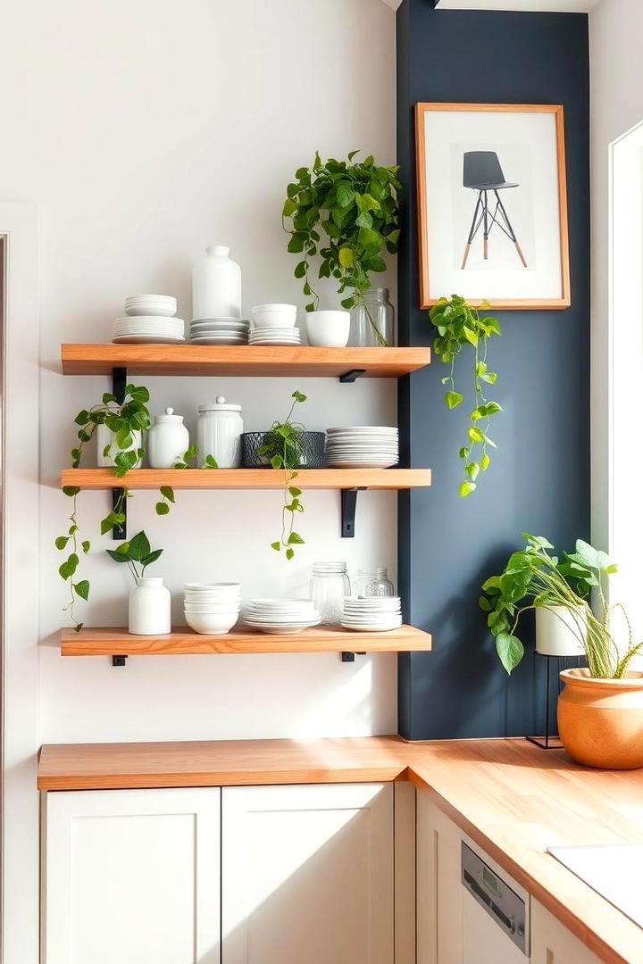 Open Shelving Display Techniques - 21 Small Kitchen Ideas on a Budget