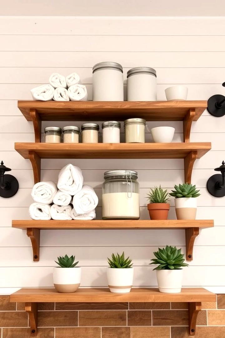 Open Shelving Display - 21 Country Bathroom Ideas