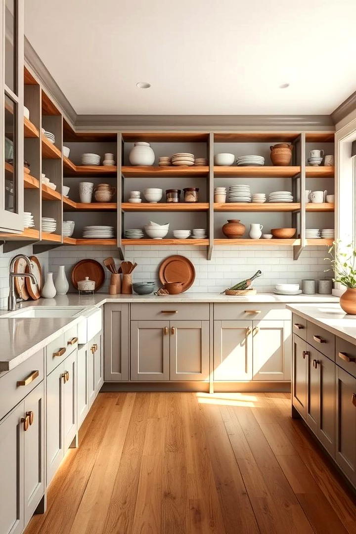 Open Shelving Simplicity - 21 Farmhouse Kitchen Ideas