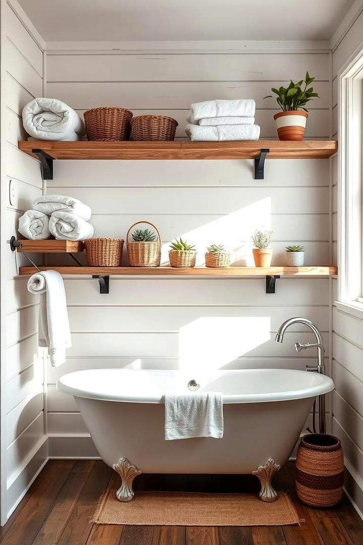 Open Shelving Solutions - 30 Cottage Bathroom Ideas