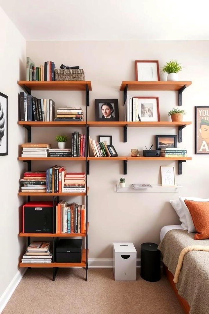 Optimized Shelving Solutions - 21 Dorm Room Decorating Ideas