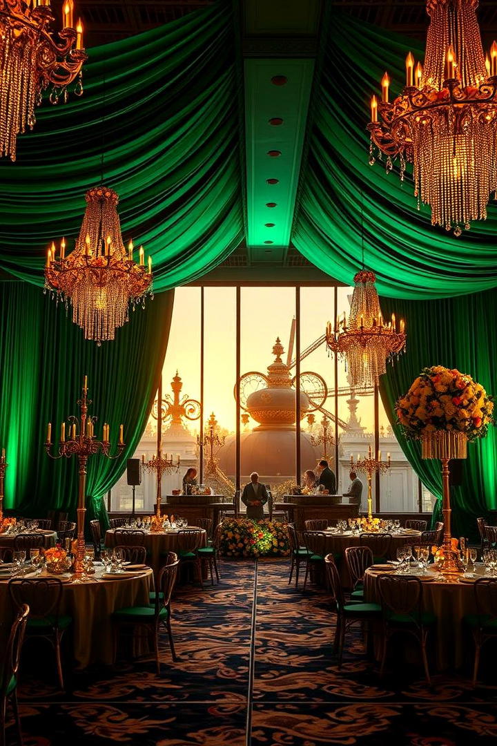 Opulent Emerald Reception Decor - 30 Emerald Green Wedding Ideas