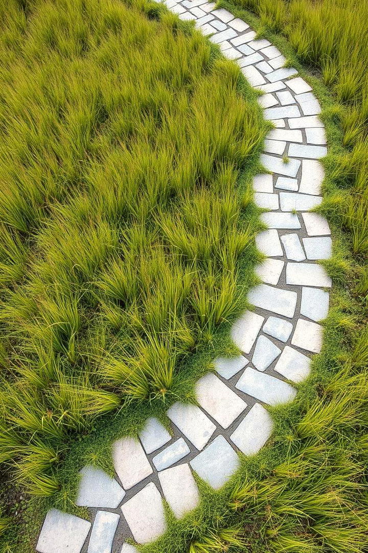 Organic Curved Flagstone Path - 30 Flagstone Walkway Ideas