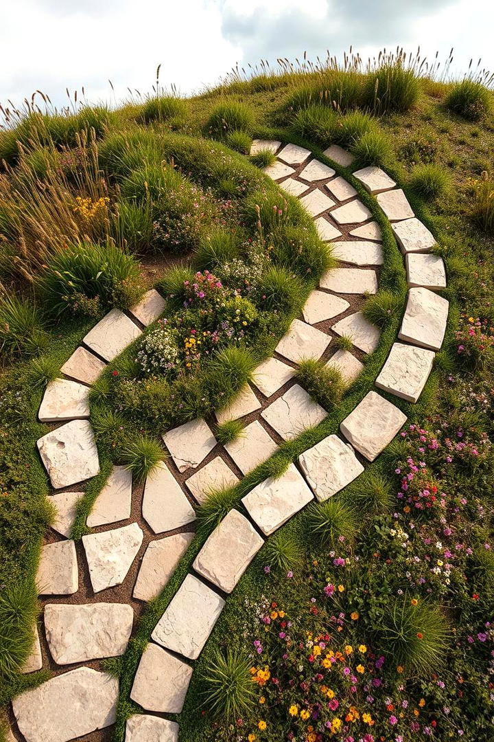 Organic Shaped Stone Curve - 30 Stone Garden Edging Ideas