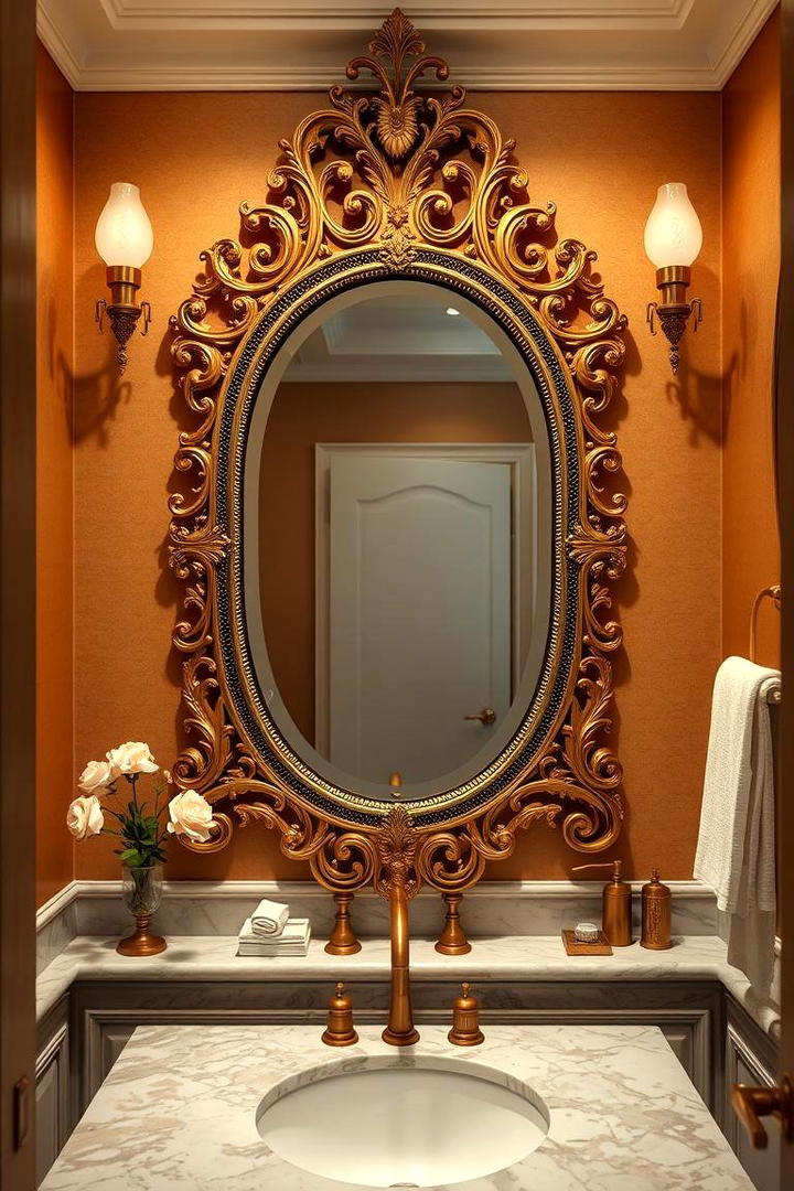 Ornate Antique Mirror - 21 Bathroom Mirror Ideas