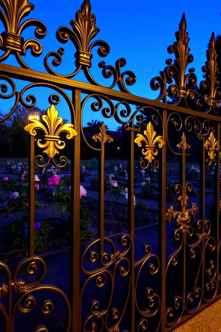 Ornate Iron Privacy Fence - 21 Privacy Fence Ideas