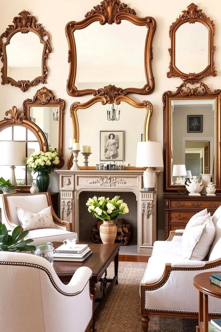 Ornate Mirrors - 21 French Country Living Room Ideas