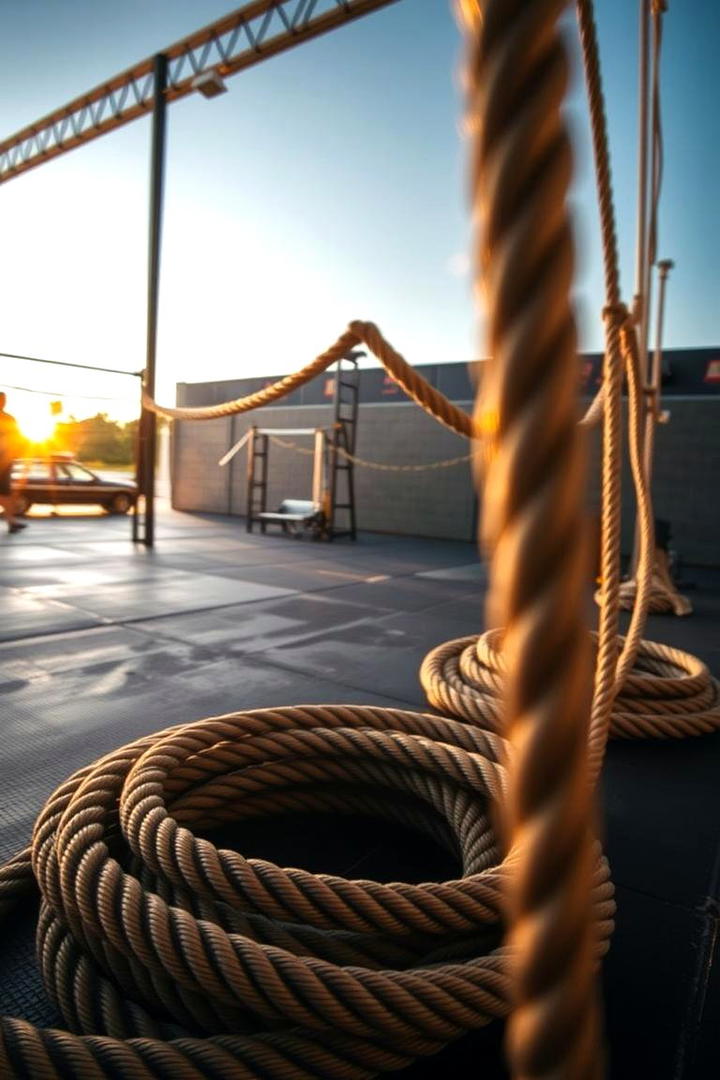 Outdoor Battle Rope Zone - 30 Outdoor Gym Ideas