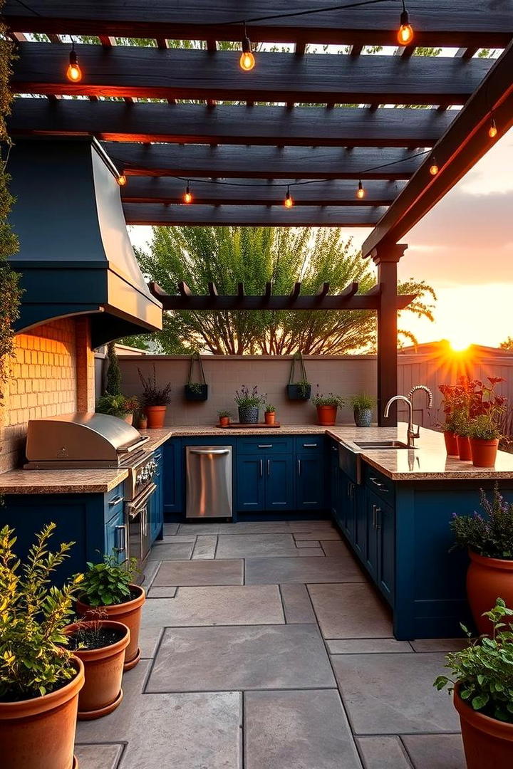 Outdoor Blue Kitchen Retreat - 21 Blue Kitchen Ideas