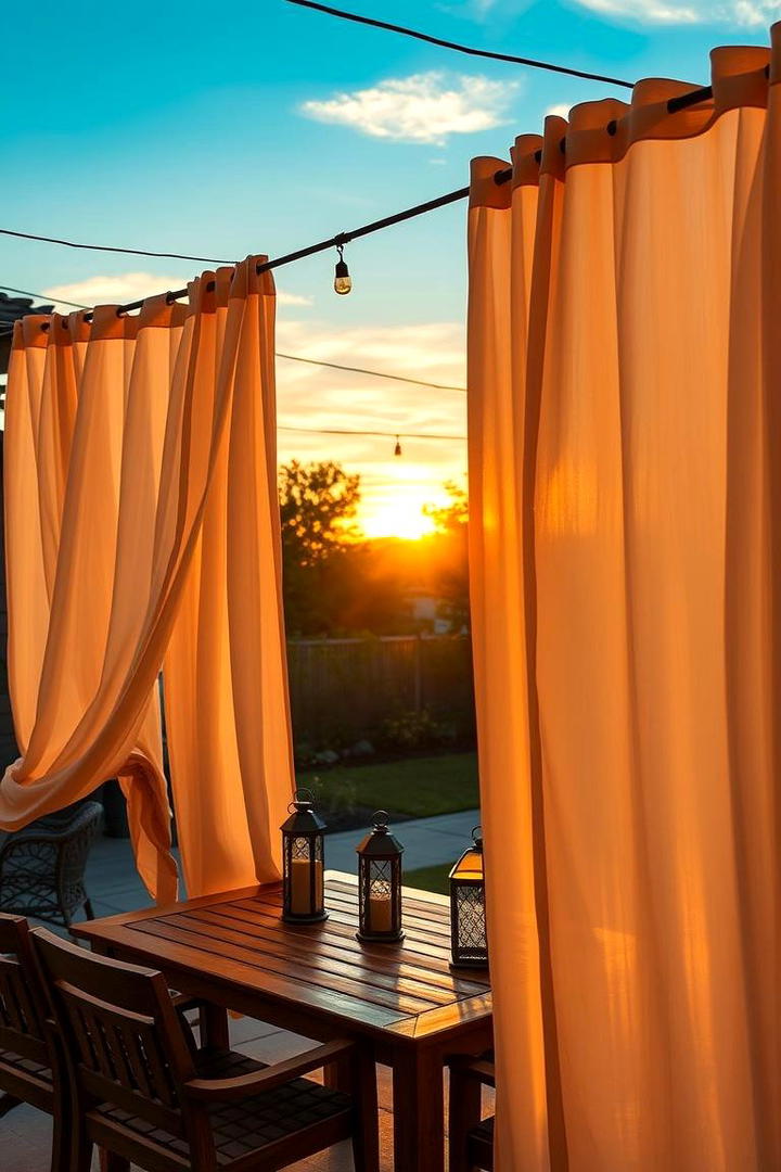 Outdoor Curtains for Soft Elegance - 21 Patio Privacy Ideas