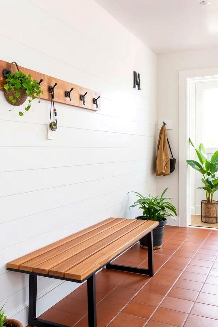 Outdoor Inspired Bench - 30 Mudroom Bench Ideas