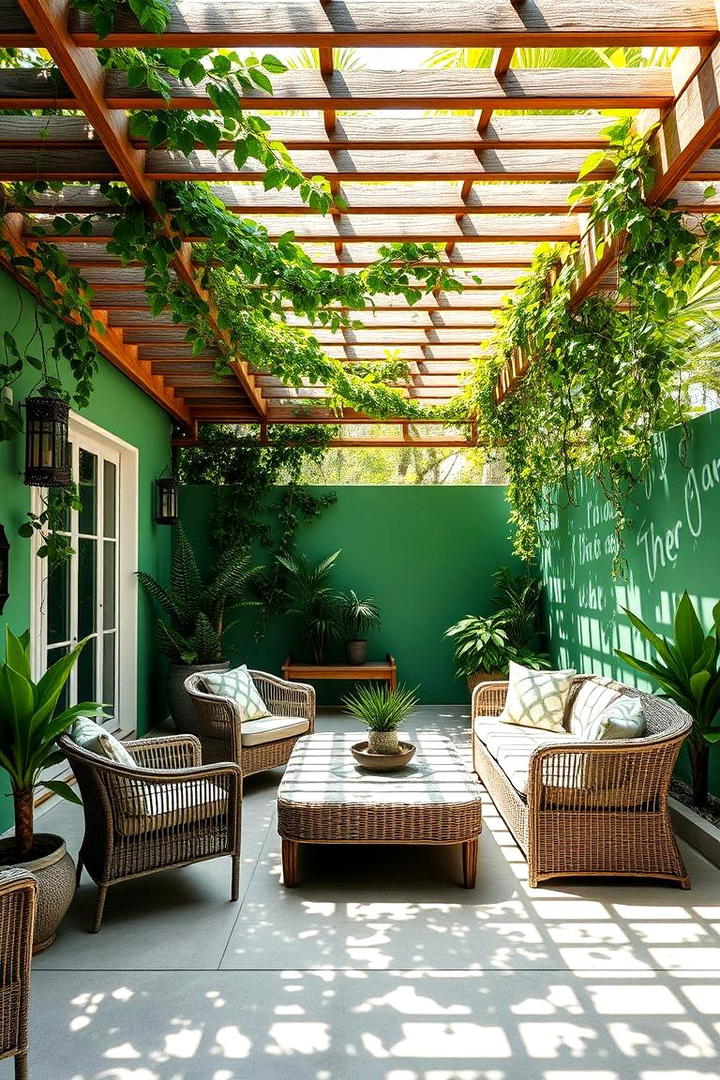 Outdoor Patio Green Retreat - 21 Green Accent Wall Ideas