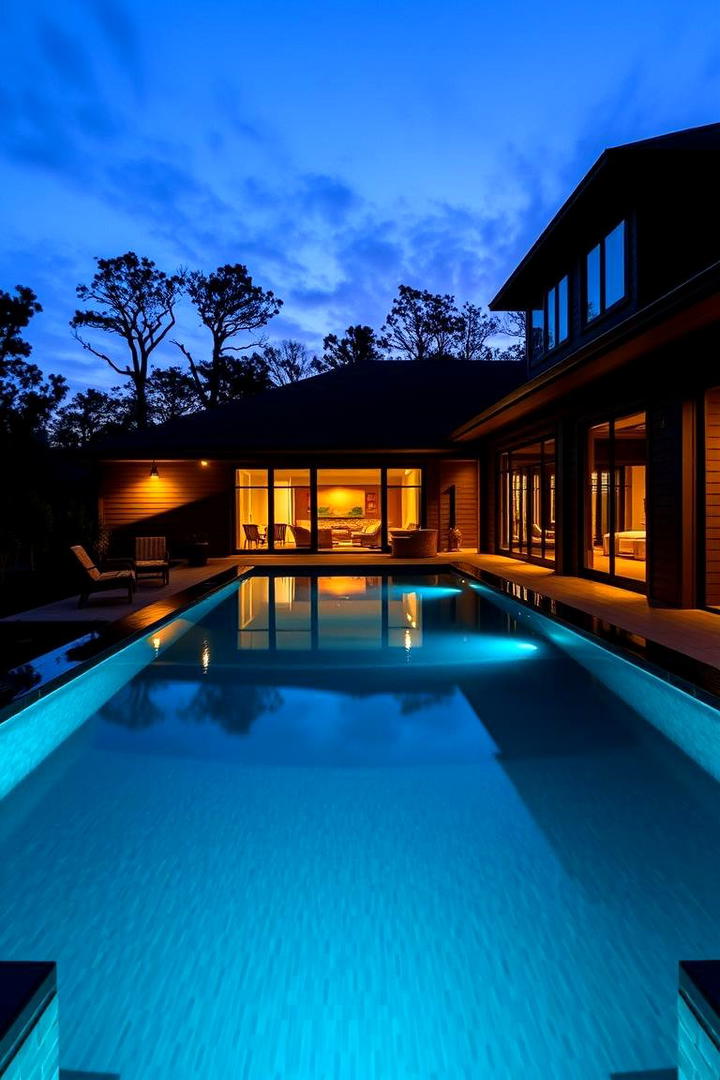 Outdoor Pool Design - 30 Dark Brown House With Black Trim