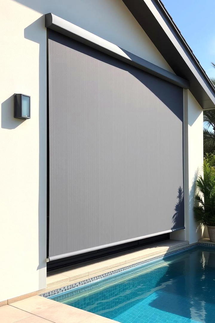 Outdoor Roller Shades for Sleek Elegance - 30 Pool Shade Ideas