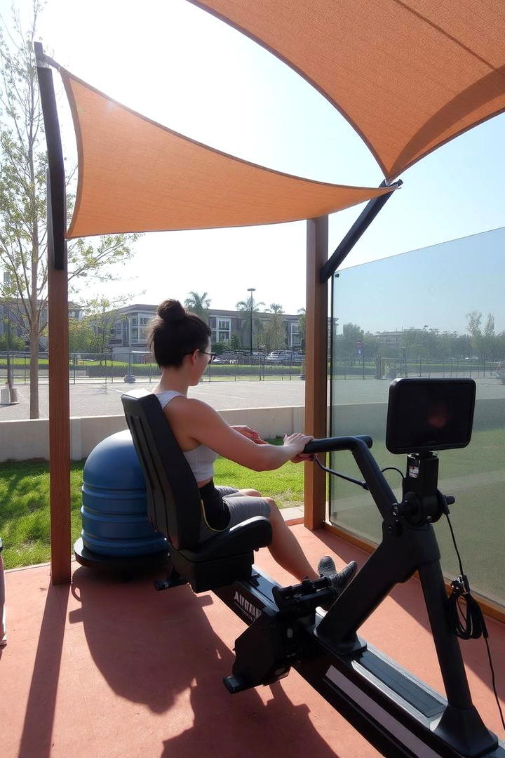 Outdoor Rowing Machine Nook - 30 Outdoor Gym Ideas