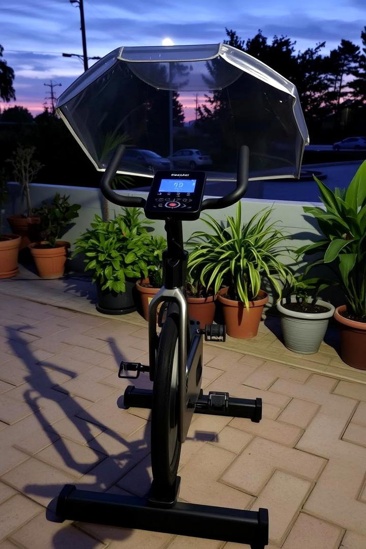 Outdoor Stationary Bike Setup - 30 Outdoor Gym Ideas