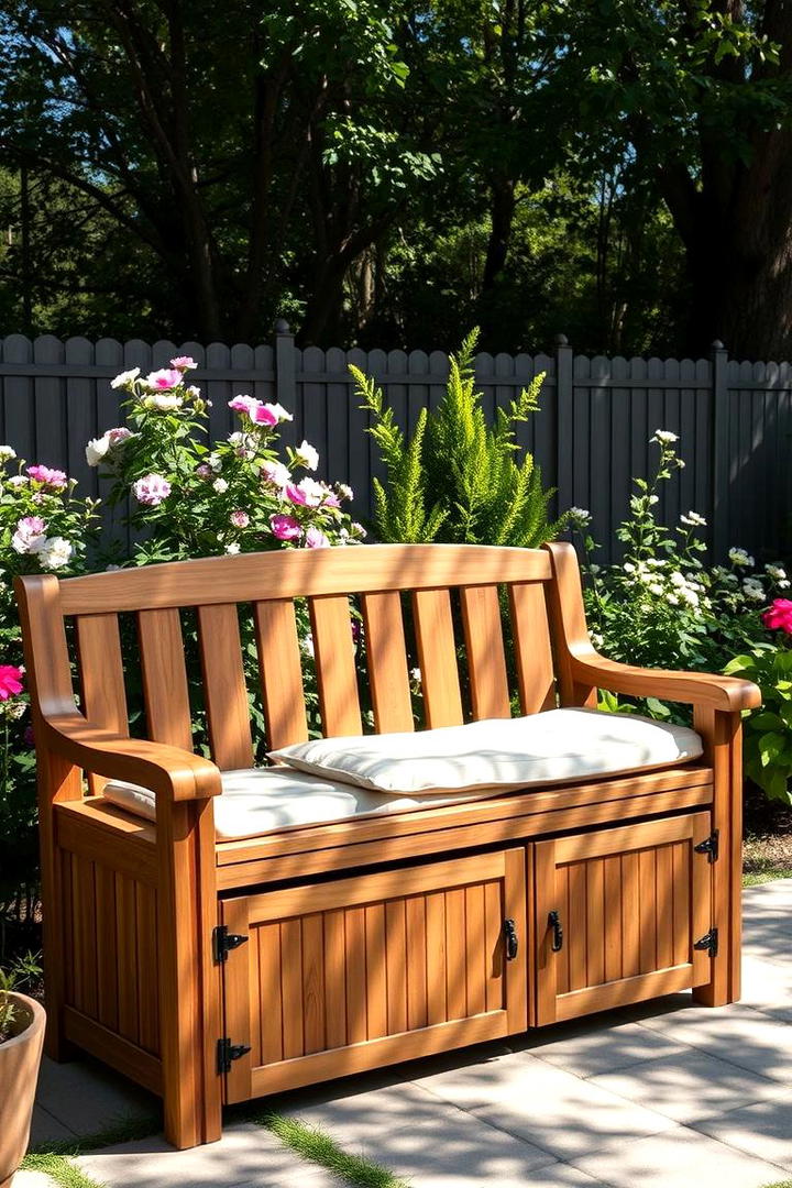 Outdoor Storage Bench with Toy Compartment - 30 Outdoor Toy Storage Ideas