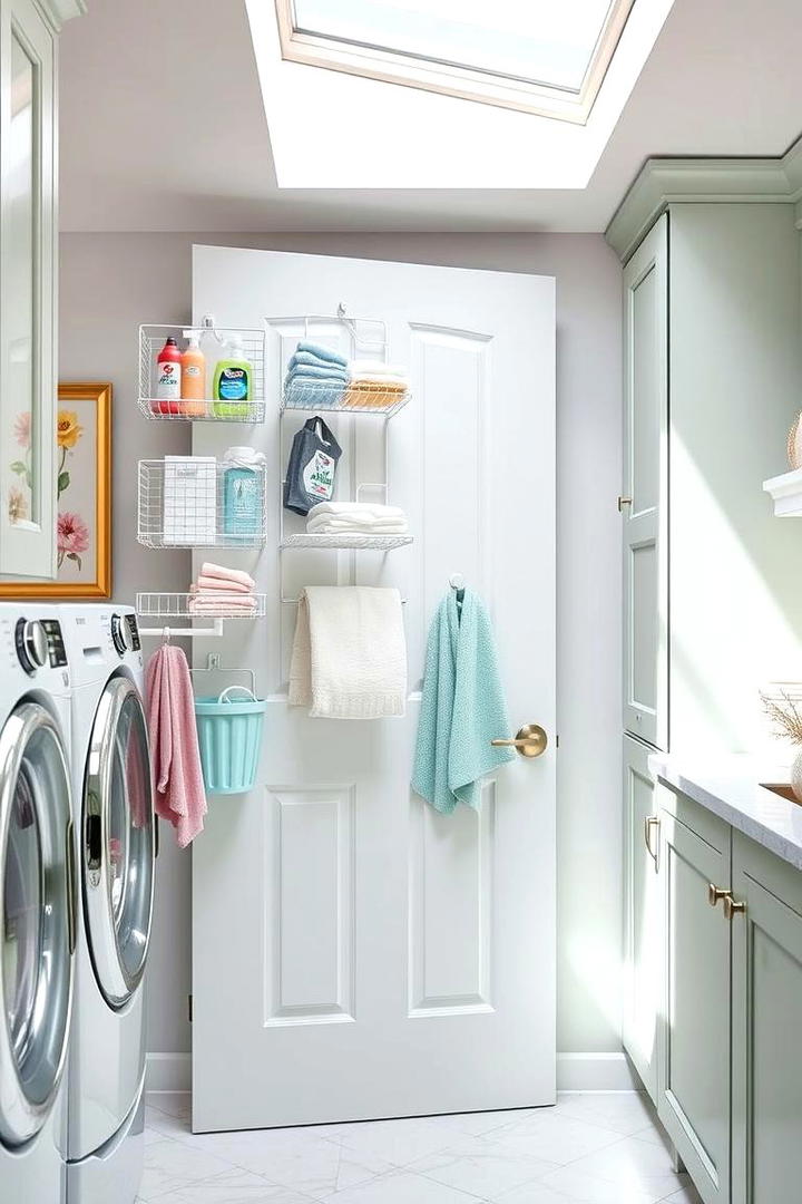 Over the Door Racks - 21 Laundry Room Storage Ideas