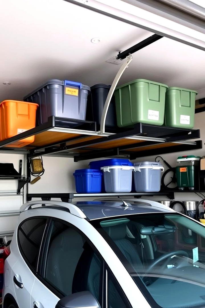 Overhead Garage Storage - 30 Tiny House Storage Ideas