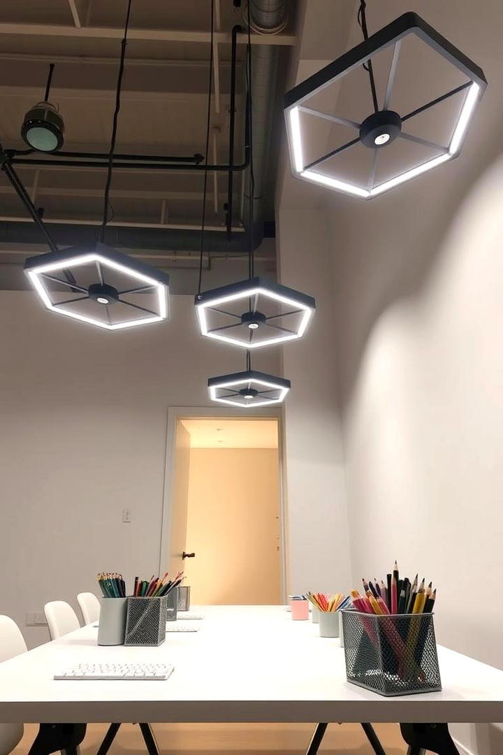 Overhead Lighting Enhancements - 30 Small Craft Room Ideas