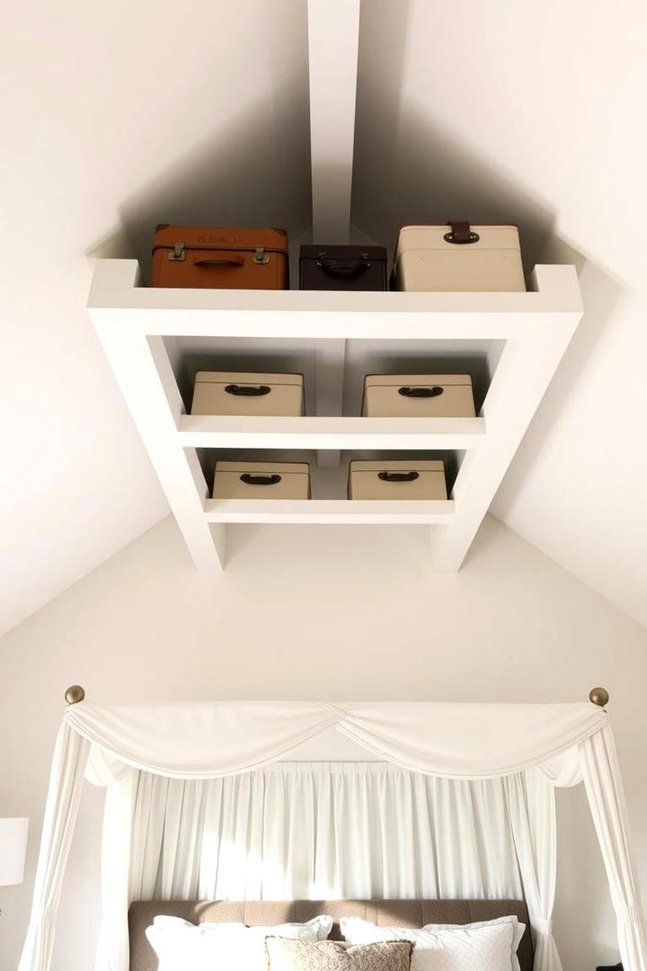 Overhead Storage Mastery - 30 Bedroom Shelving Ideas