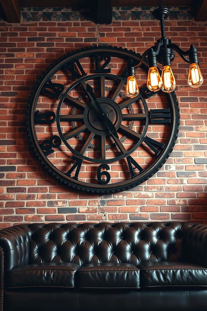 Oversized Wall Clocks - 30 living room wall decor ideas