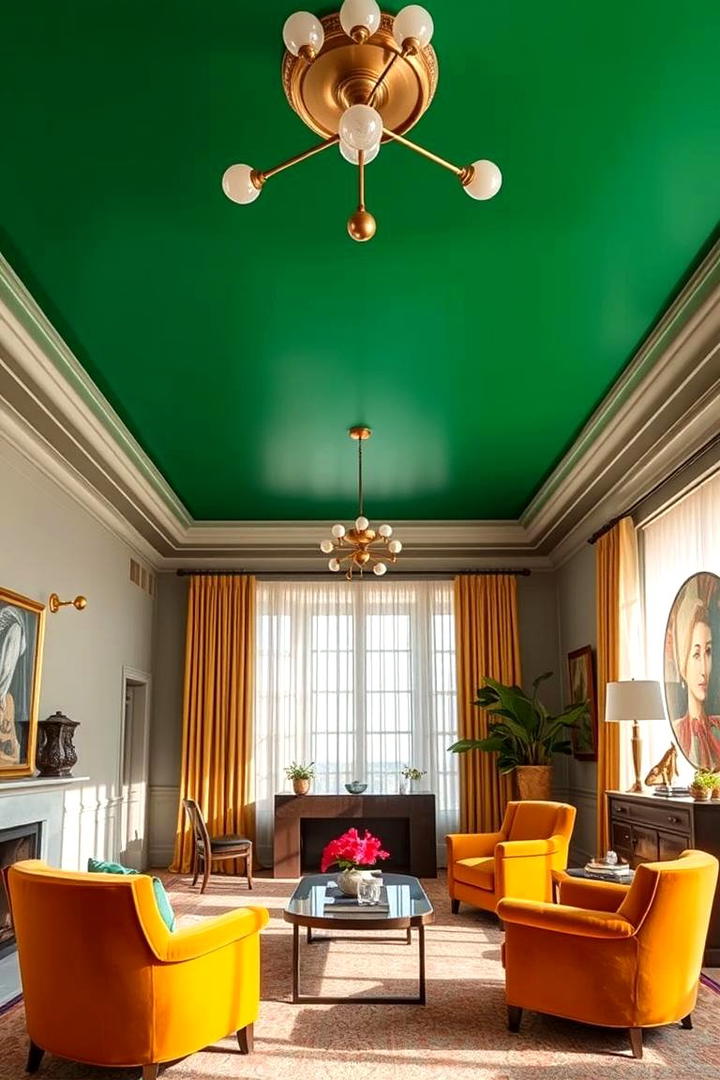 Painted Bold Ceilings - 21 Living Room Ceiling Ideas