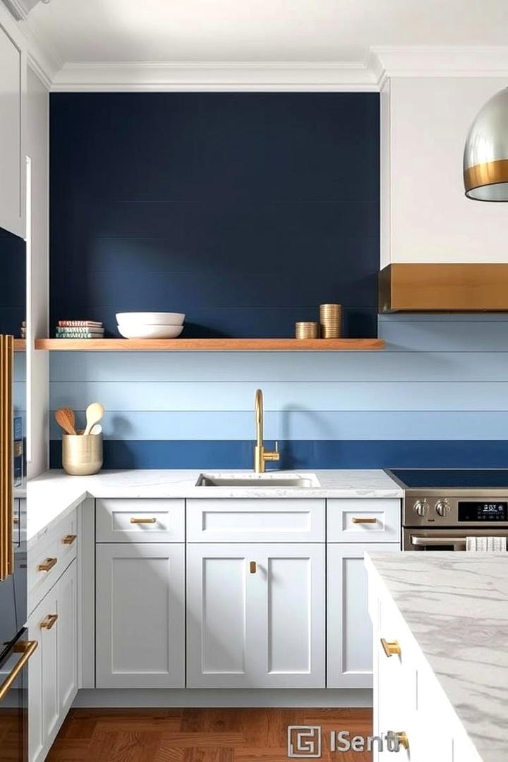 Painted Ombre Shiplap Effect - 30 Shiplap Backsplash Ideas for Your Kitchen