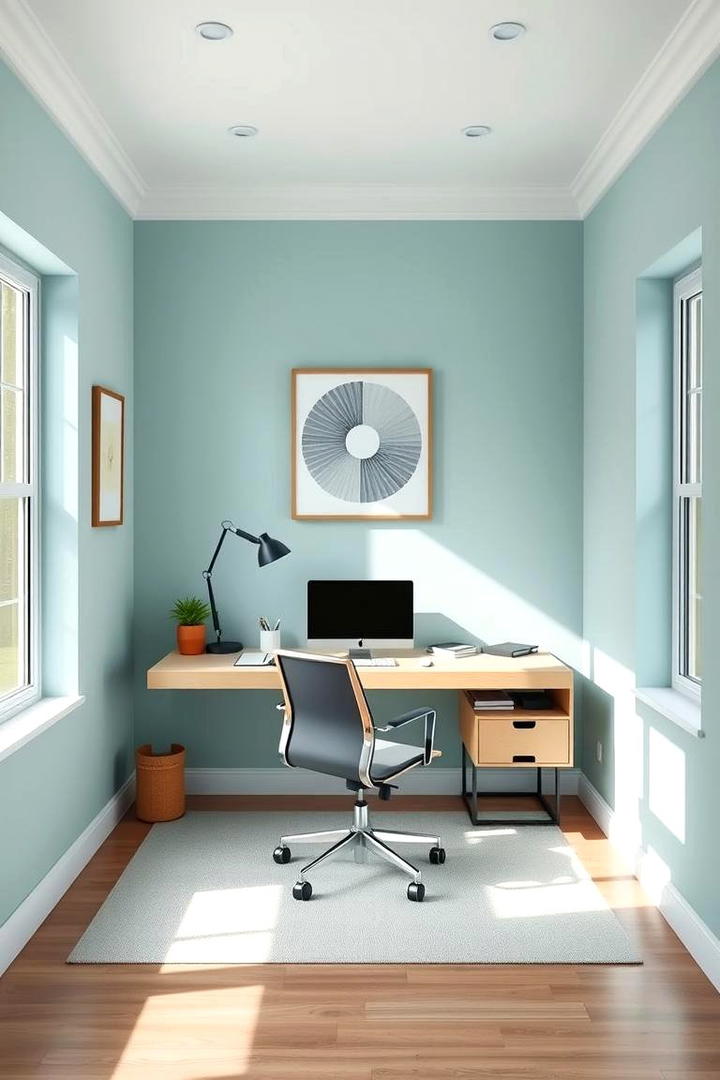 Pale Aqua Home Office - 30 Pastel Colour Ideas for Your Home