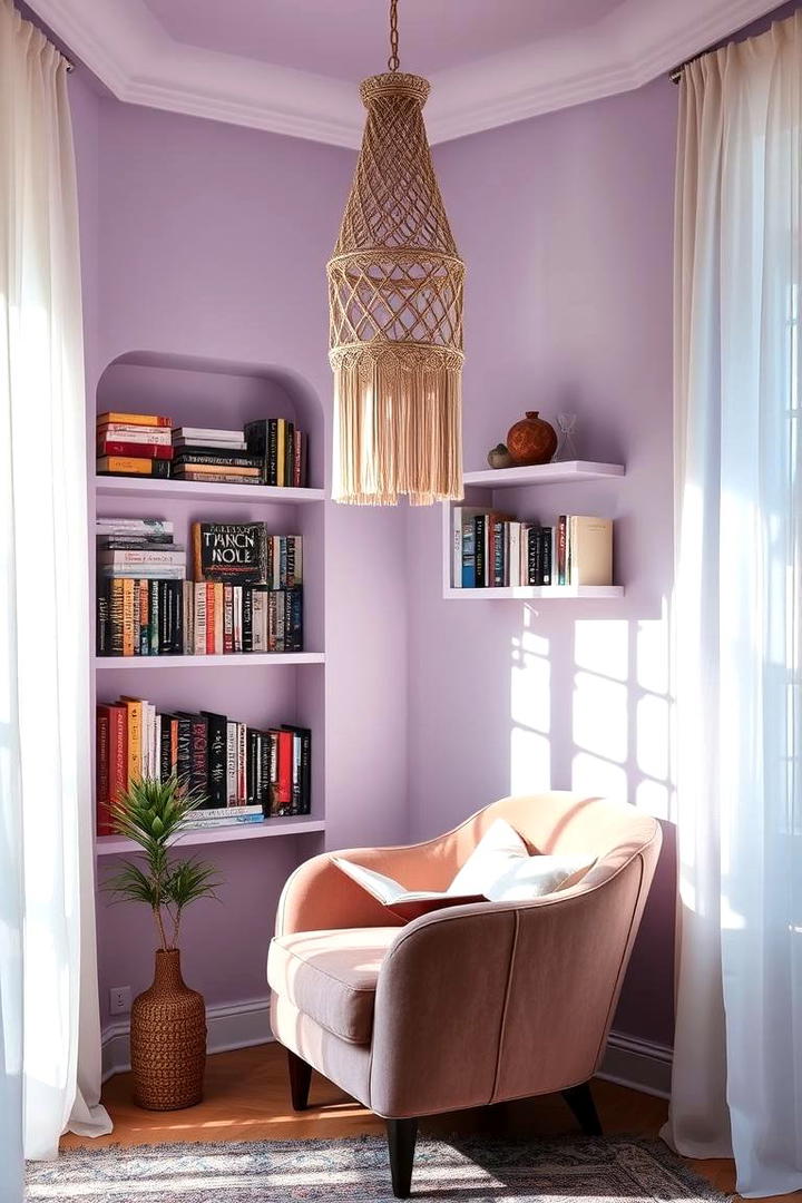 Pale Lilac Reading Nook - 30 Pastel Colour Ideas for Your Home