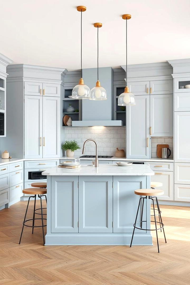 Pastel Blue Kitchen Island - 21 Blue Kitchen Ideas