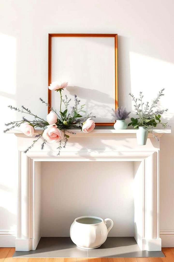 Pastel Perfection Mantel - 30 Spring Mantel Decor Ideas