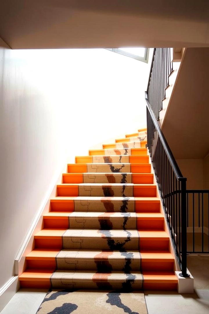 Pastel Tangerine Staircase - 30 Pastel Colour Ideas for Your Home